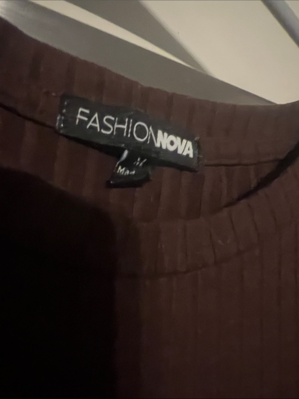 Fashion Nova Brown Ribbed Short-Sleeve Midi Dress - Picture 2 of 4